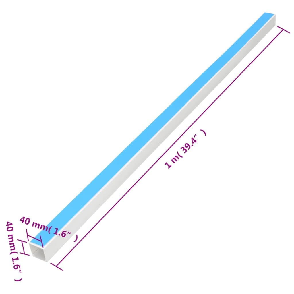 vidaXL Kabelkanäle Selbstklebend 40x40 mm 30 m PVC
