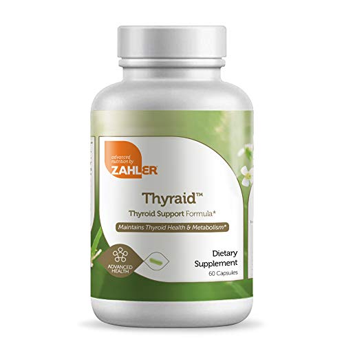 Zahler Thyraide, Thyroid Support Supplement with Iodine and L-Tyrosine, Helps Maintain Thyroid Health & Metabolism, Certified Kosher, 60 Capsules