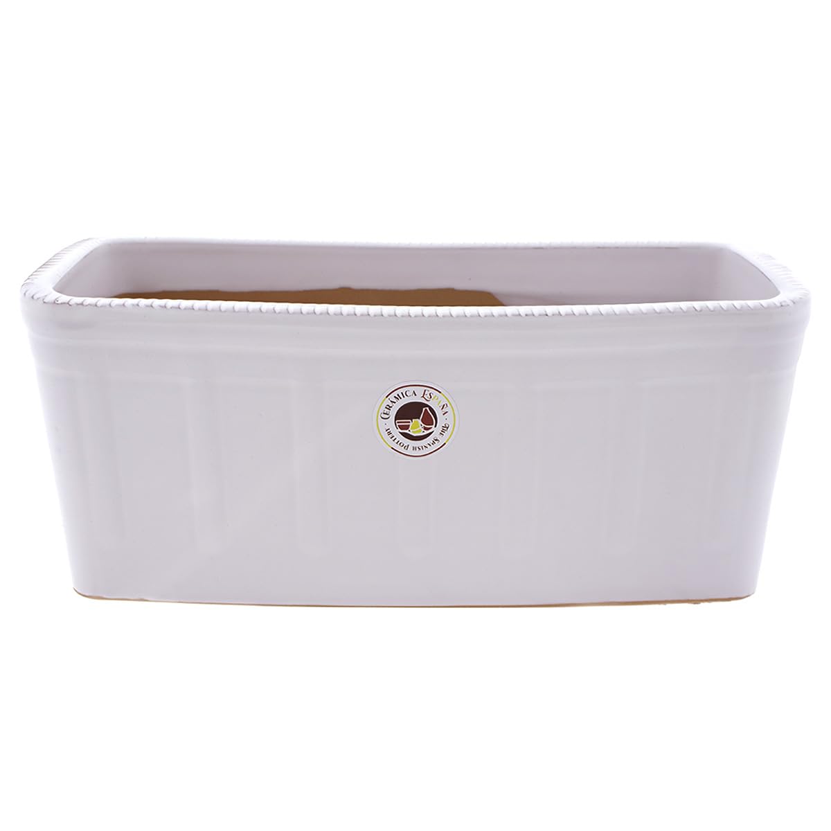 HISZPANIA CERAMICA | Sadzarka | Sadzarka balkonowa | Zewnętrzna sadzarka | Prostokątna Sadzarka | Sadzarka urządzona gładka biała - Model J02 | 30x13x13 cm