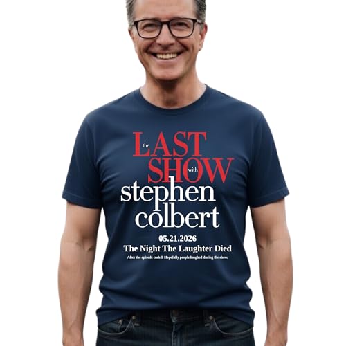 The Night the Laughter Died T-Shirt SNG The Last Show Stephen Colbert 2026 Shirt The Late Show Tee (US Alpha Large Regular Regular Navy)
