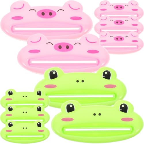 DOITOOL Dispenser Spremi-dentifricio Portatile a Forma di Animale, Set 10 Pezzi, Piccolo Spremi-dentifricio e Adulti, Clip Erogatore Multifunzionale per Tubetti di Dentifricio e Creme,