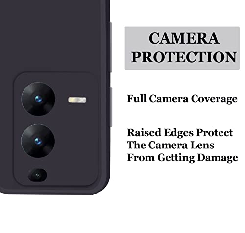 Image of A rtistque Back Cover Case for Vivo V25 Pro 5G with Camera Protection | Shockproof TPU | Stylish Protective Design | Slim Fit | Ultra Matte | Vivo V25 Pro Back Cover - Black