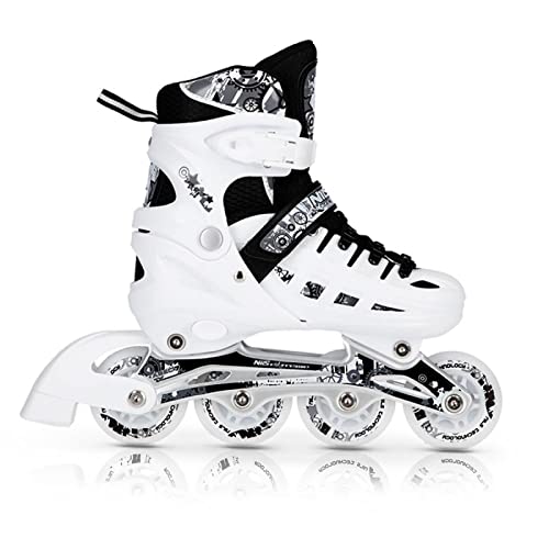 NILS Rollers en Ligne 4 en 1 - Patins à roulettes Twinkle - Roues Lumineuses à LED ABEC7 - Taille 35-38 - Réglable