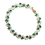 Qusinfc Pulsera ajustable de piedras de circonita cúbica de moda, cadena colorida de piedras preciosas de imitación para mujer, tenis para mujer, talla única, como se describe