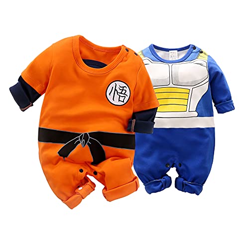 IURNXB Paquete de 2 Body de bebé serie de animación de manga larga de dibujos animados bebé escalada ropa de algodón