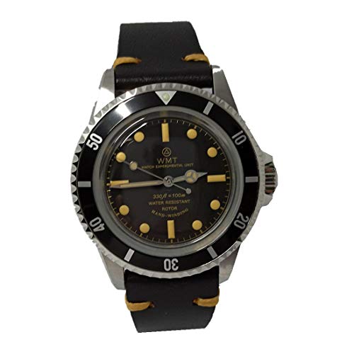 Walter Mitt Royal Marine Vintage Acier 316L Automatique Noir Cuir Montre Unisexe