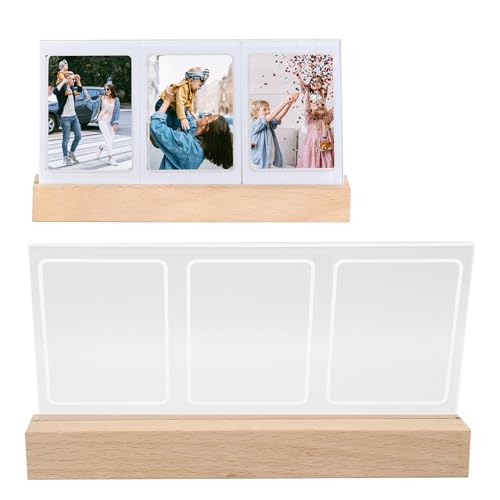 Light Up Photo Frame 3 Inch, Acrylic Picture Frame with Wood Base - Image 2