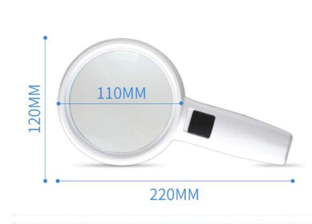 Lupa Boutique, Lupa Portátil, Lupa Led 30x, Lupa Iluminada de Mano con 3 Luces Led, Lupa de Lectura, Lente de Doble Cristal