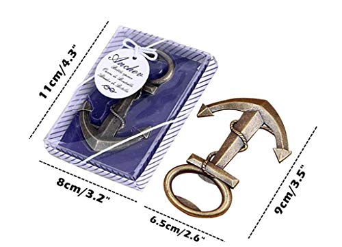 Youkwer 24 Pcs Skeleton Nautical Anchor Bottle Opener With Exquisite Packaging For Wedding Party Favors Gift & Decorations (Antique Bronze) #TOP2