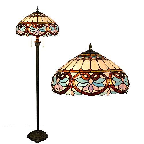 Lampadaire de lecture Tiffany bleu 16 pouces pour salon et chambre