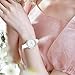 NUOVO Women's Silver Watch with Diamond - Casual Leather Strap Analog Display - Waterproof