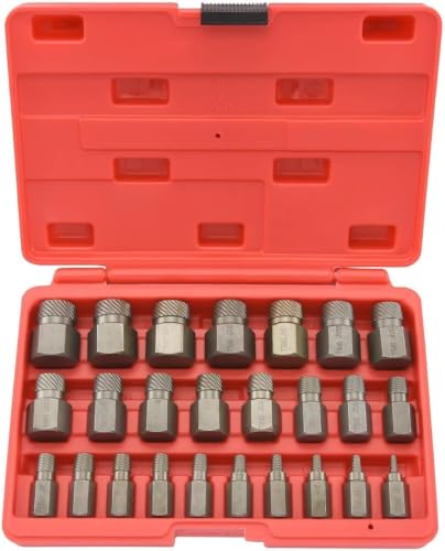 Image of NEIKO 04204A Hex-Head Multispline Screw and Bolt Extractor Set,Easy-Out Screw Extraction,Broken Bolt Remover,Stripped Fastener Tool,1 /8 inch to 7 /8 inch 1 /32-Inch Increments,CrMo,25 Pieces (Pack of 10)