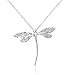 YAZILIND joyeria Brillante Exquisita Forma de libelula de Plata Colgante de Largo Plateado para Mujeres Ninas (sin Cadenas)