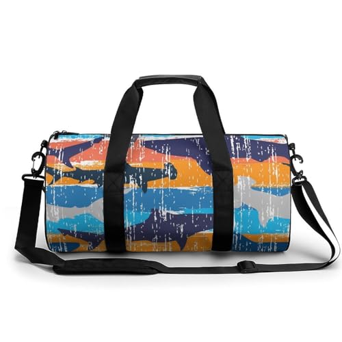 Sac de sport gym et voyage gris requin duffel bag de 45x23x23cm