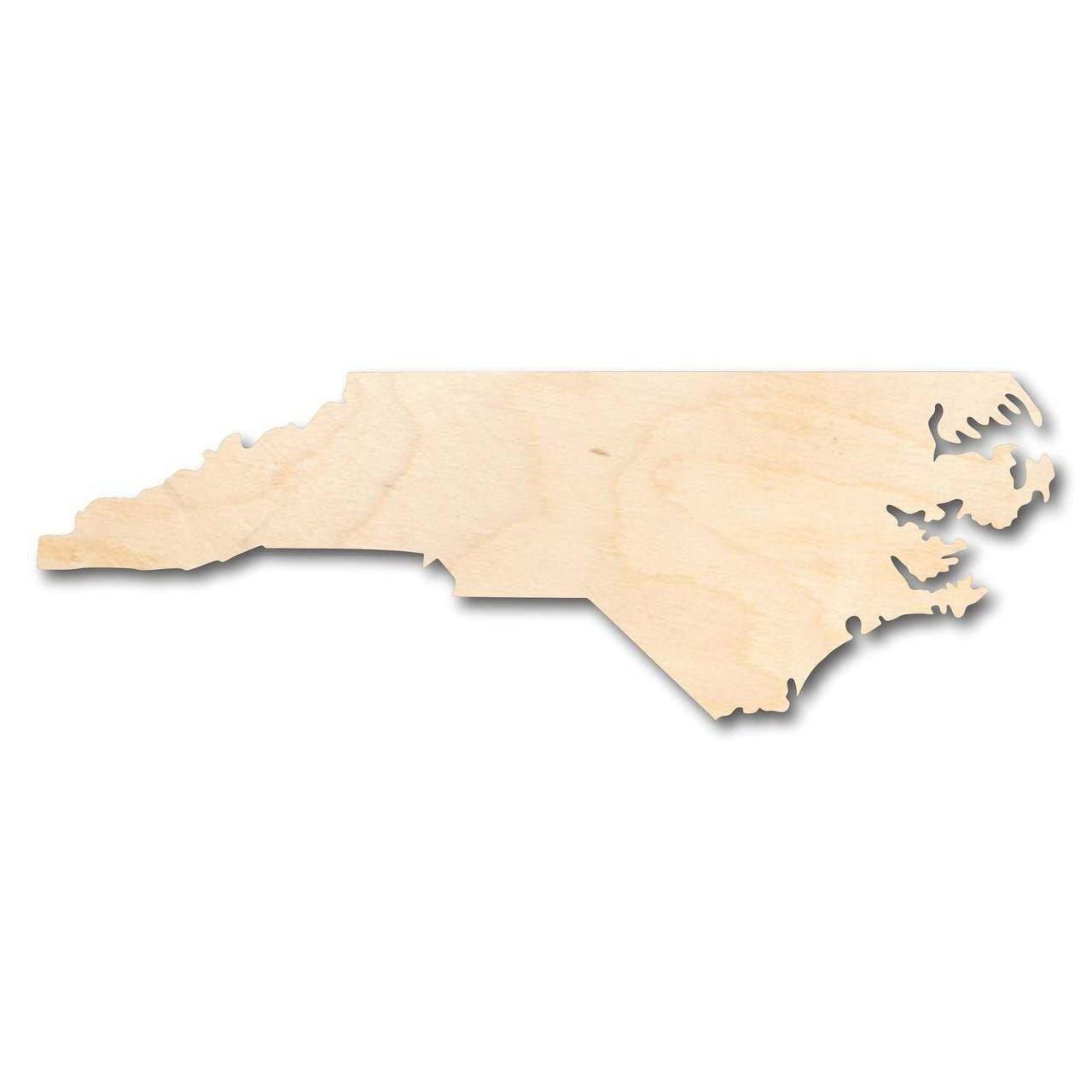 Unfinished Wood North Carolina Shape State Craft up to 46" DIY 7" / 1/2"