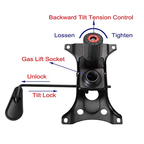 Skelang Tilt Control Mechanism Replacement, Office Chair Tilt Base Control Lift Mechanism, Swivel Base Plate Control Seat Mechanism, Mounting Hole Dimension: 10.2"×6"(L×W) - Thumbnail 6