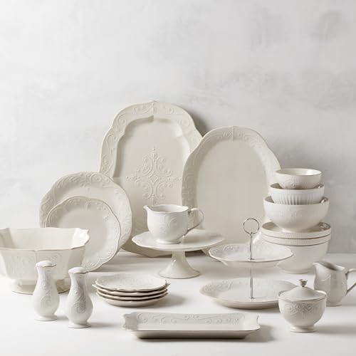 Image of Lenox French Perle Footed Centerpiece Bowl, White -
