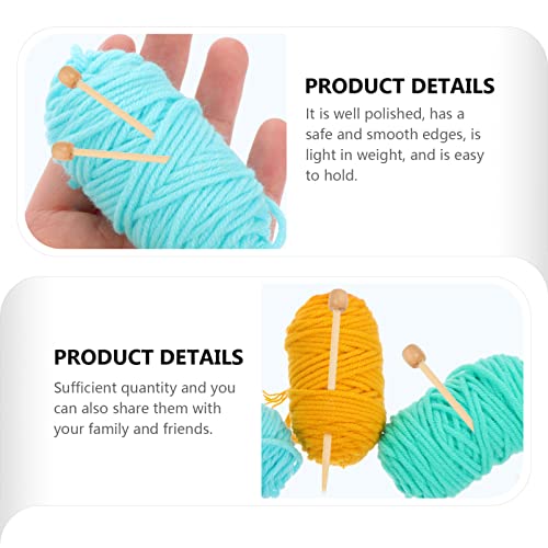 EXCEART 20 Pcs Madeira Knitting Agulha Único Ponto Tecelagem Hastes de Agulha de Madeira Marcação Pi