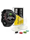 [4 Pack] Screen Protector for Garmin Approach S70 47mm Watch [Not for S70 42mm]+ Silicone Anti-dust Plugs, iDaPro Tempered Glass Anti-Scratch Bubble-Free Easy Installation