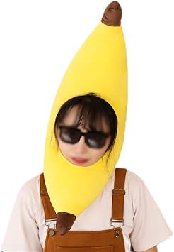 Warmtree Cute Hat Funny Animal Fruit Mask Cap Photo Props Dress Up Cosplay Halloween Party Costume Headgear Banana