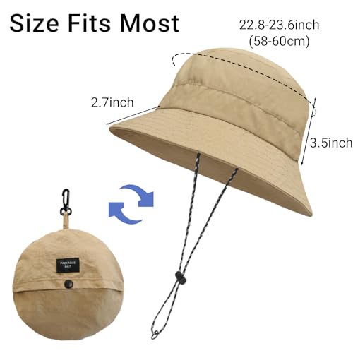 Image of PFFY Waterproof Bucket Hat Rain Quick Dry Hats for Men Women Packable Sun Hat for Fishing Hiking Outdoors