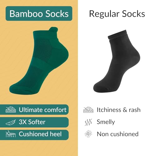 Image of SuperGeneriX Bamboo Socks for Men, Odor-Free & Soft Bamboo Socks, Cushioned & Breathable Socks, Durable Bamboo Socks