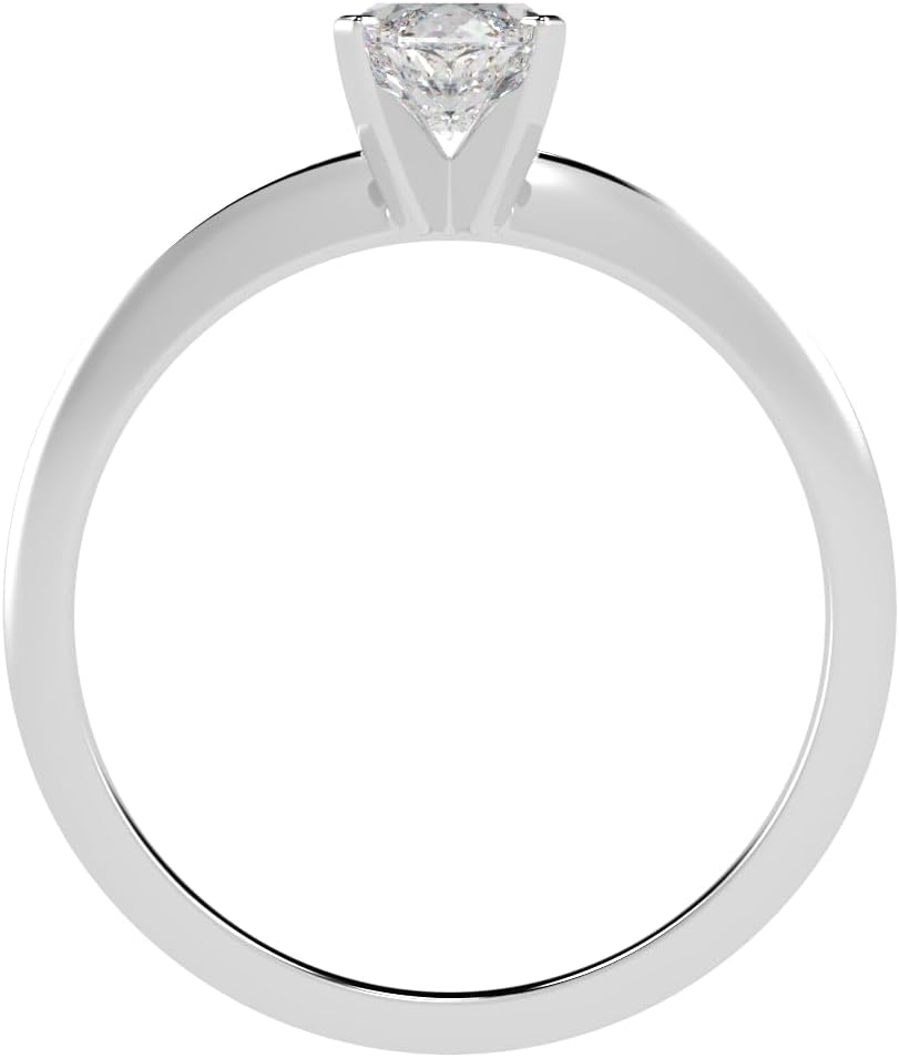 4 to 10 Carat 14K White Gold LAB GROWN Solitaire IGI CERTIFIED Diamond Engagement Ring (E-F Color VS2-SI1 Clarity) - Image 3