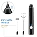 Fivtyily Milk Frother Handheld Rechargeable Foam Maker for Lattes, Electric Drink Mixer with 2 Whisks for Bulletproof Coffee, Mini Foamer for Cappuccino Frappe Matcha Hot Chocolate,16 Pcs Art Stencils