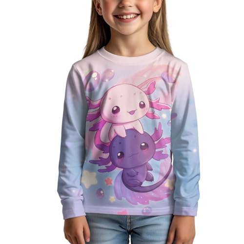 Image of WELLFLYHOM Long Sleeve T-Shirt for Boys Girls 3-16 Years Old Tee Tops Crewneck Pullover Shirts Fall Outfits