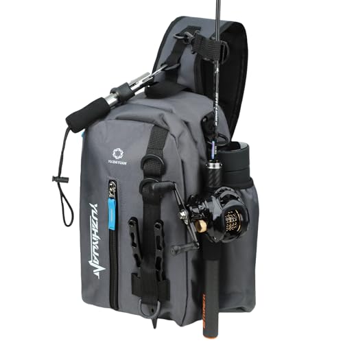 yuzhiyuan Fishing Sling Bag with Rod Strap, Small Portable & Lightweight, Fish Small Tackle bag...