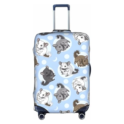 Luggage Suitcase Cover Protector, Printed Blue Chinchillas And Moon Luggage Covers for Suitcase, Baggage Covers Fits 18-32 Inch Luggage