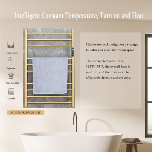 Porte-serviettes chauffant salle de bain 10 barres programmable - 3