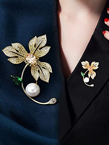 Broche flor de zirconia cúbica para evitar aberturas en vestidos y escotes 6