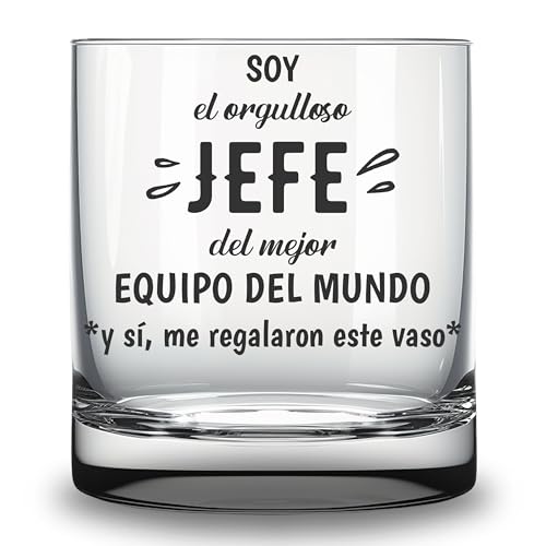 Lasernauten Vaso de Whisky con Grabado Personalizado, Regalo Divertido para Jefe, Detalle Original y Gracioso para Chef o Cumpleaños