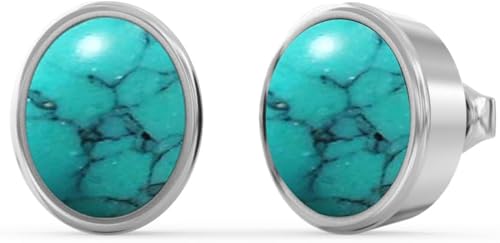 Aretes de plata de ley fina para mujer con piedras preciosas de plata de ley, juego de bisel de piedra natal de diciembre, aretes Art Deco con