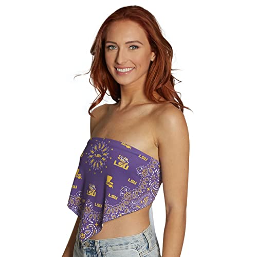 Lojobands Women's Bandana Top Tailgate Outfit College Tank Top Crop Top Made in USA One Size Fits Most2