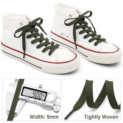 Image of DELELE Solid Flat Shoelaces Hollow Thick Athletic Shoe Laces Strings 2 Pair
