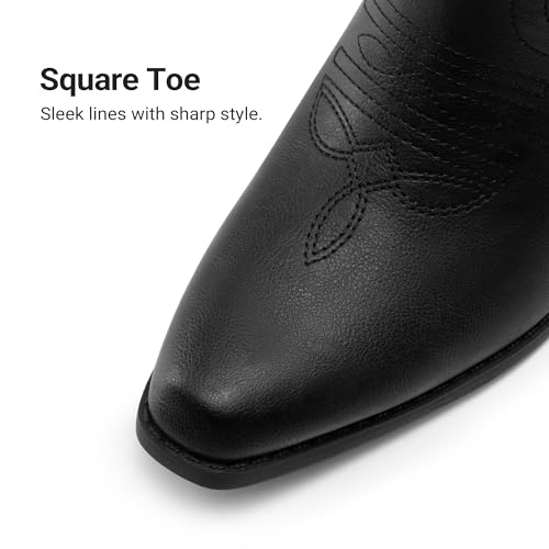 Image of DREAM PAIRS Cowboy Boots for Women Cowgirl Western Boots Fashion Embroidery Stitched Chunky Heel Mid Calf Boots