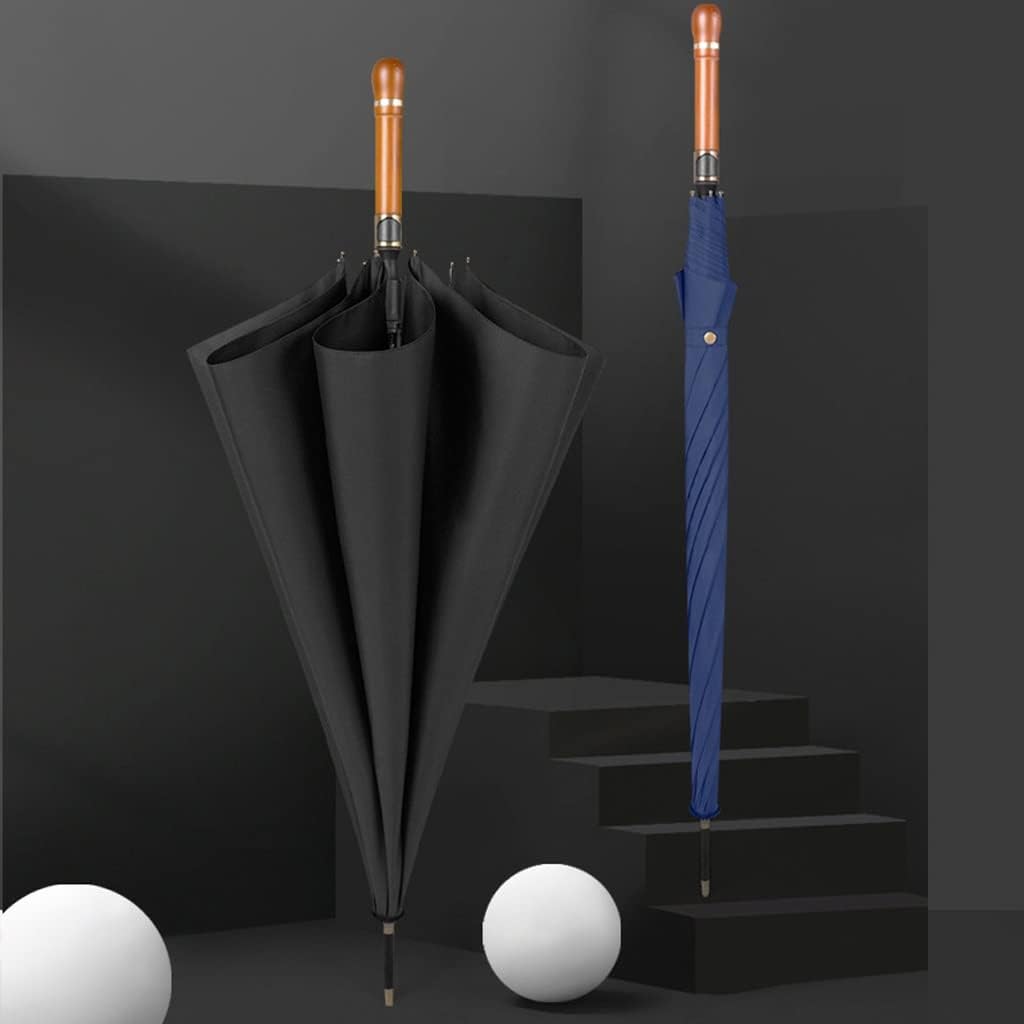 Umbrella Umbrella Golf Straight Handle Umbrella Retro Wooden Handle Business Umbrella Long Handle Golf Umbrella Suitable for Fishing Golf Camping (Color : Blue)