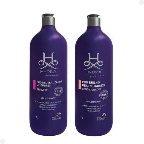 Kit Shampoo Neutralizador + Cond Pro Brilho E Desembaraço 1l Hydra Groomers Pet Society