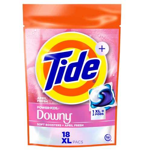 Image of Tide Power PODs + Downy Laundry Detergent Pods, 18 Count, Soft Boosters + April Fresh