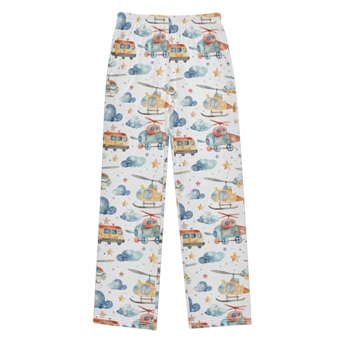 Pajama Bottoms, Clouds Helicopter Pajamas Pant Lounge Wear Sleep Long Pants Casual Sleepwear PJS