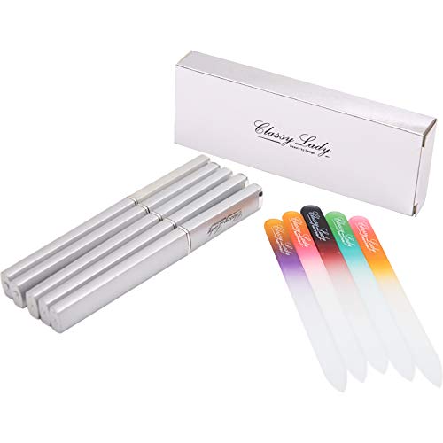 ClassyLady Beauty Glass Nail File Colour 5 Pack Case