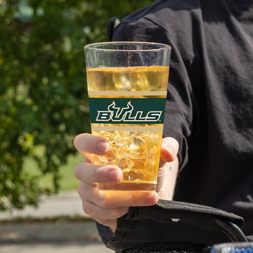 Image of Logo Brands NCAA 16 oz Pint Glass - Durable Glass With Bold Team Color- Chip-Resistant Rim Drinkware For Fans, Tailgates, Home Bars & Everyday Use
