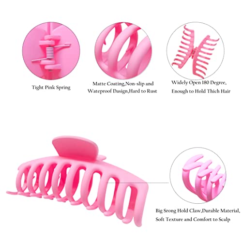 Puniae 12Pcs Big Hair Claw Clips For Women Girls Nonslip Matte 4.3 Inch Large Banana Jaw Clips Hair Accessories Lightweight And Strong Hold #TOP1