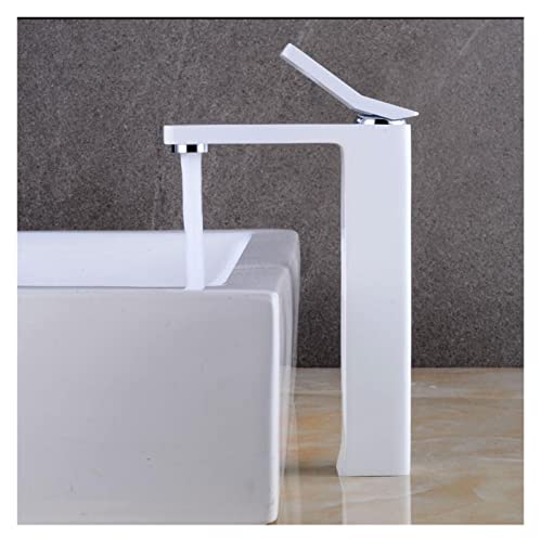 Robinet de bassin brass crane de salle de bain avec mitigeur blanc