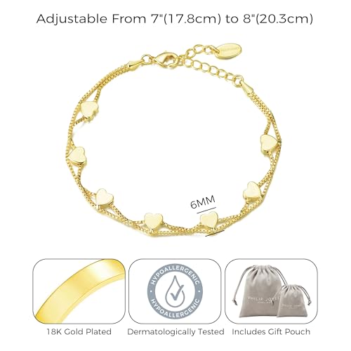 Philip Jones Gold Plated Heart Bracelet - Image 5