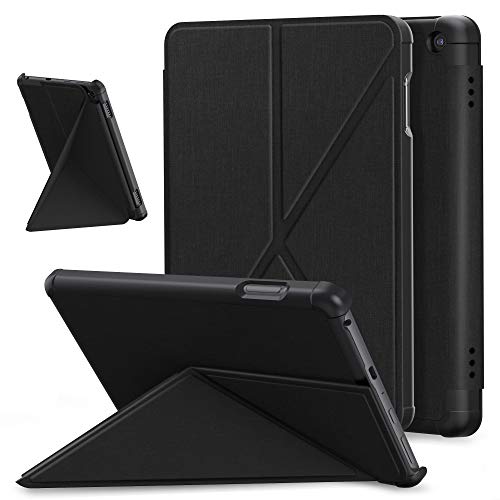 E NET-CASE Slim Case for All-New Fire HD 8 2022 & Fire HD 8 Plus Tablet ( 10th Generation,2020 Release) , Folding Stand Protective Cover with Hard Back Shell, Auto Sleep Wake (Black-2)