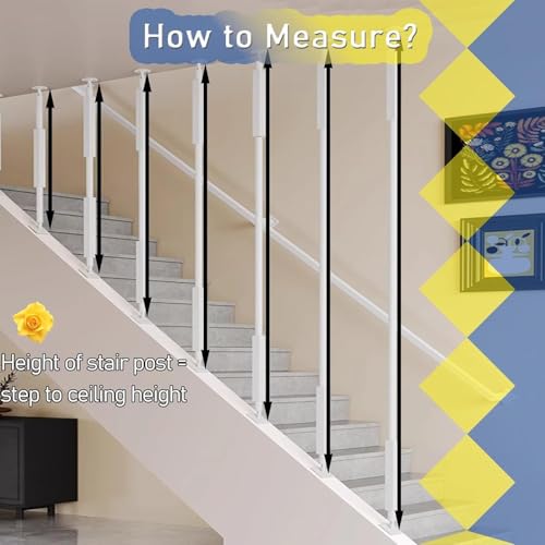 Rampe d'escalier galvanisée blanche 120cm pour sécurité plafond