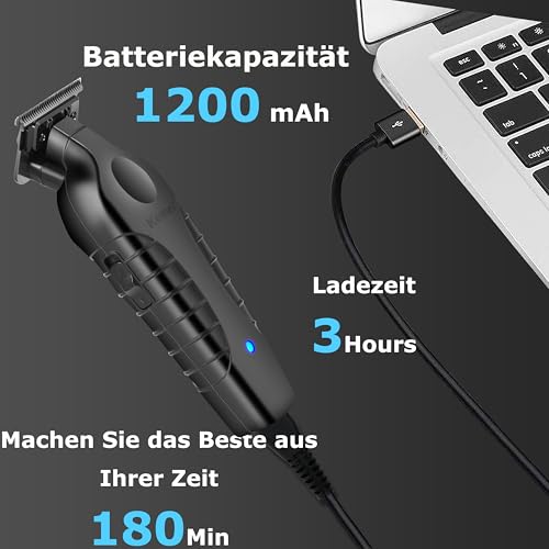 Kemei 2299 Professioneller Haartrimmer für Männer Elektrische Haarschneider, T-Klinge mit Nullabstand, Barttrimmer, Friseur-Haarschneideset, Kabellos und Wiederaufladbar